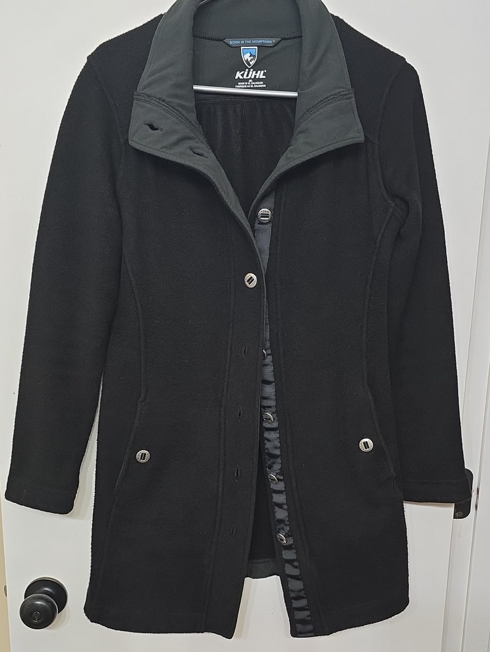Kühl Women's Black Fleece Trench Coat Size Medium